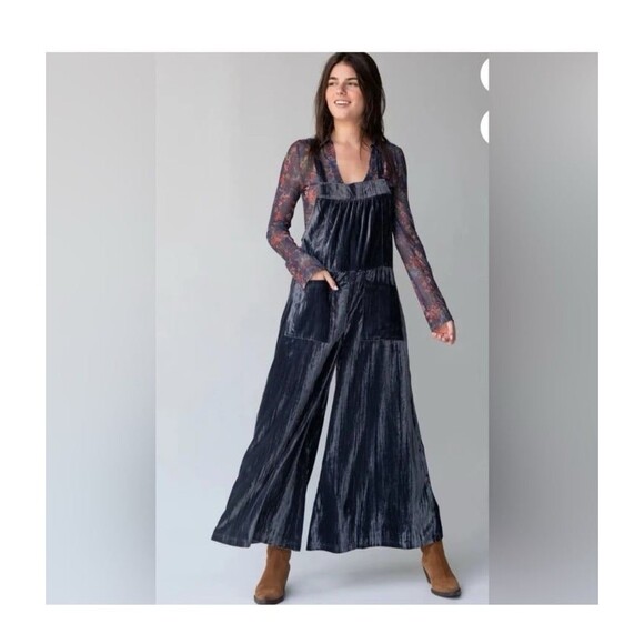 Natural life size xxl gray velvet Jumpsuit overalls - Picture 1 of 8